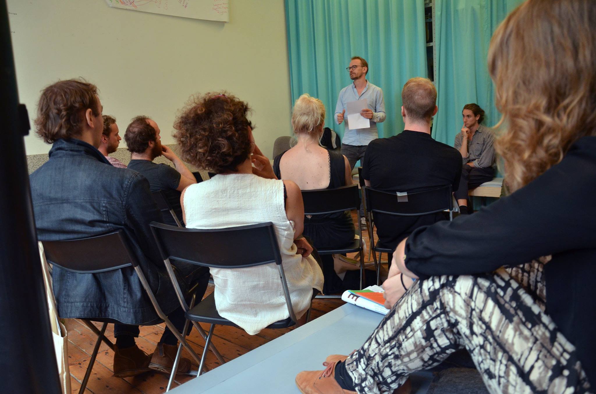 Lecture by Merijn Oudenampsen, photo by Whitney Stark (September 2016)