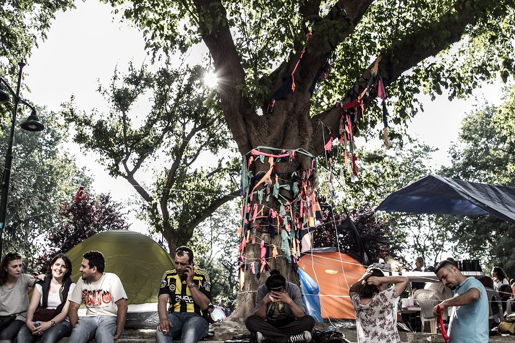 Image of the occupation of Taksim Gezi Park, Istanbul, 2013